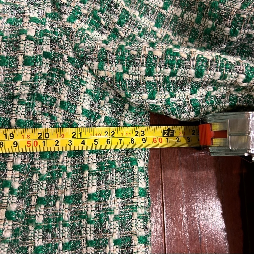 Anthropologie Maeve Plaid Tweed Relaxed Shacket Shirt Jacket Preppy Green M EUC - Picture 6 of 12